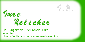 imre melicher business card